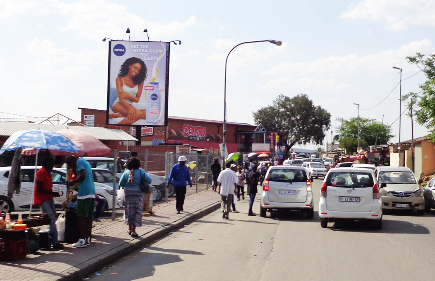 9x6 super sign at Alex Plaza, Alexandra Johannesburg Gauteng. Billboard at Alex Plaza Johannesburg Gauteng. Advertise at Alex Plaza Johannesburg.