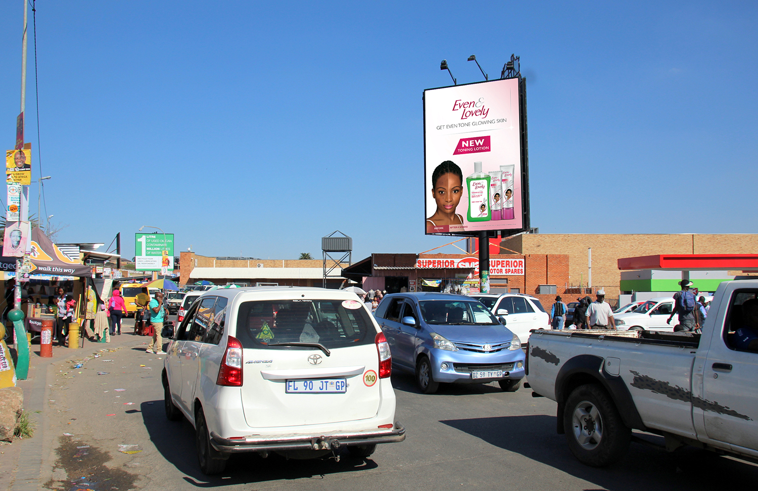 9x6 super sign at Alex Plaza, Alexandra Johannesburg Gauteng. Billboard at Alex Plaza Johannesburg Gauteng. Advertise at Alex Plaza Johannesburg.