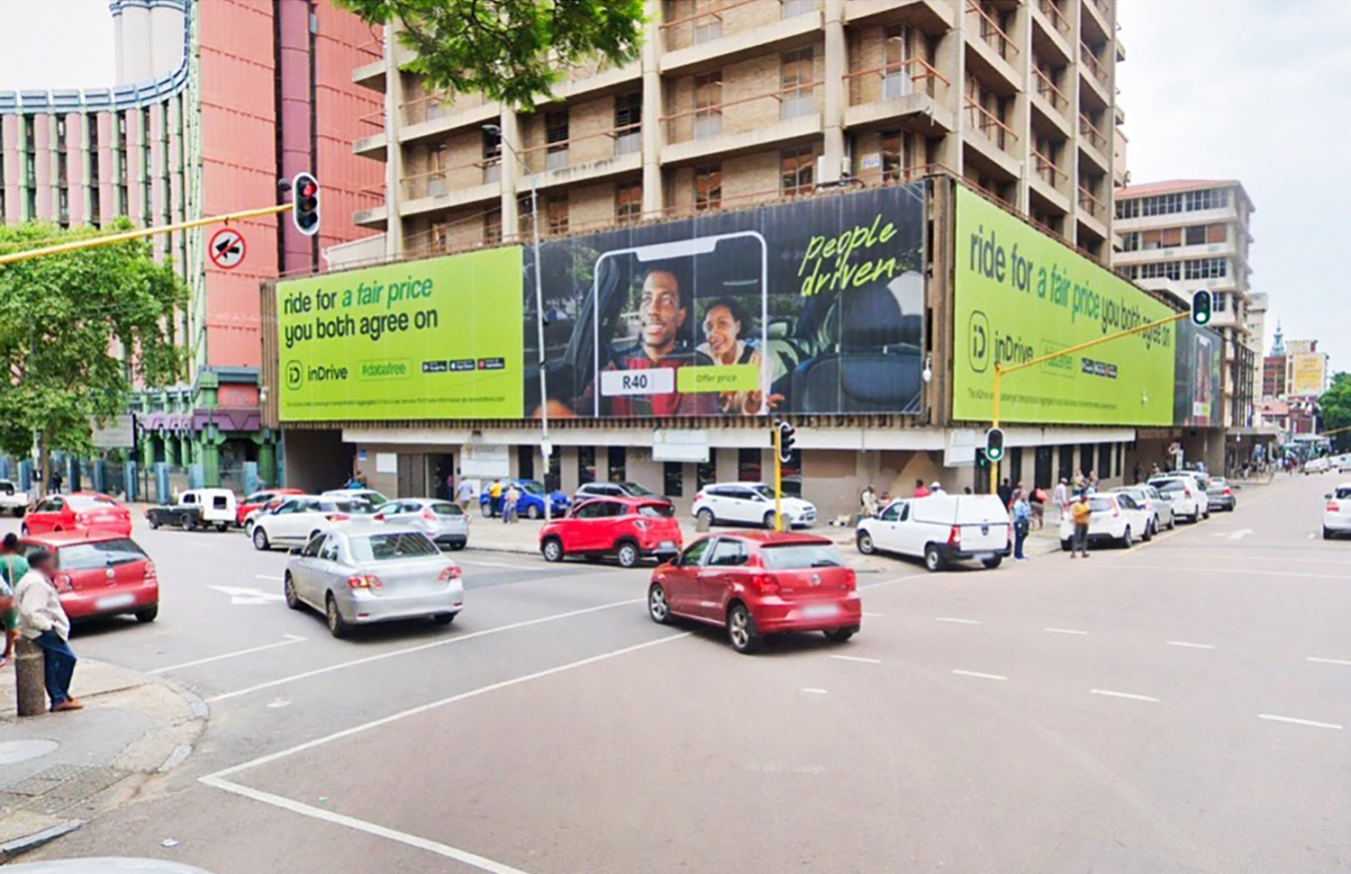 Billboard advertising in Pretoria CBD. Massive building wrap in PTA CBD. Advertising in Pretoria.